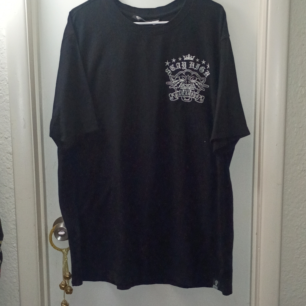 Rebel Minds Black 3XL Cotton Graphic Print Paradise Short Sleeve T-Shirt Men